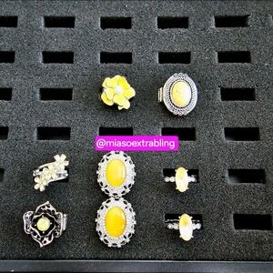 Elegant Yellow and Silver Ring Set Paparazzi Accessories